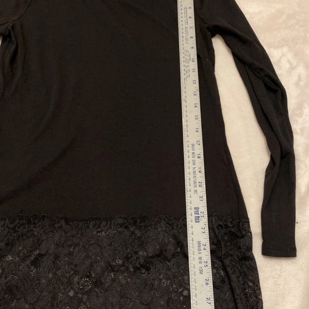 White House Black Market Elegant Black Lace Long Sleeve Top - Picture 10 of 13